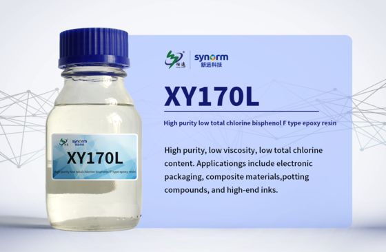 XY170L Żywica epoksydowa o wysokiej czystości i niskiej zawartości chloru CAS 28064-14-4 Wzór cząsteczkowy (C6H6O.C3H5ClO.CH2O)x, Poli-bisfenol F-ko-epichlorohydryna, zakończona grupami glicydylowymi